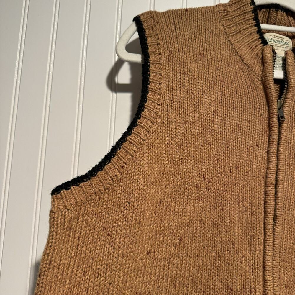 St Johns Bay Wool Argyle Sweater Vest Zip Front Womens 1X - Picture 3 of 5